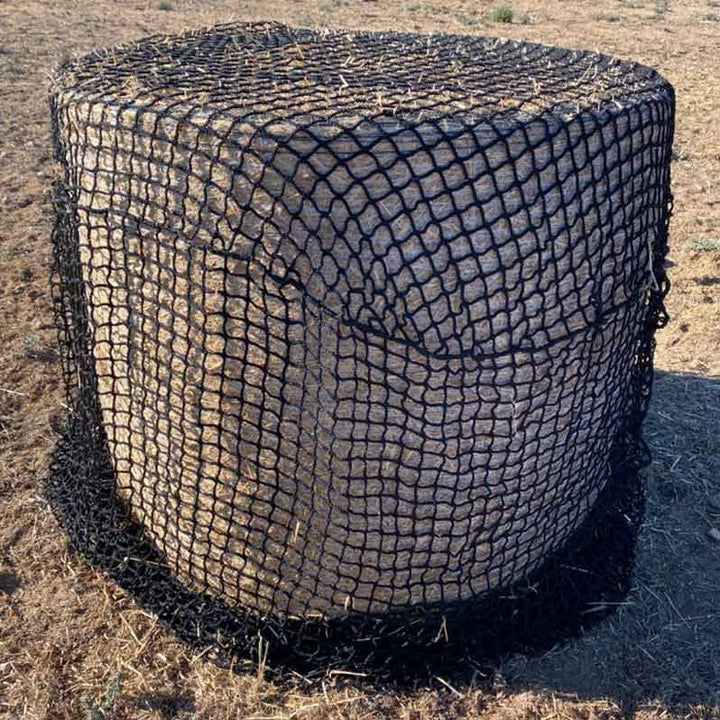 Aussie Grazers Round Bale Nets Deluxe Knotless 6x4 Round Bale Horse Slow Feeder Hay Net