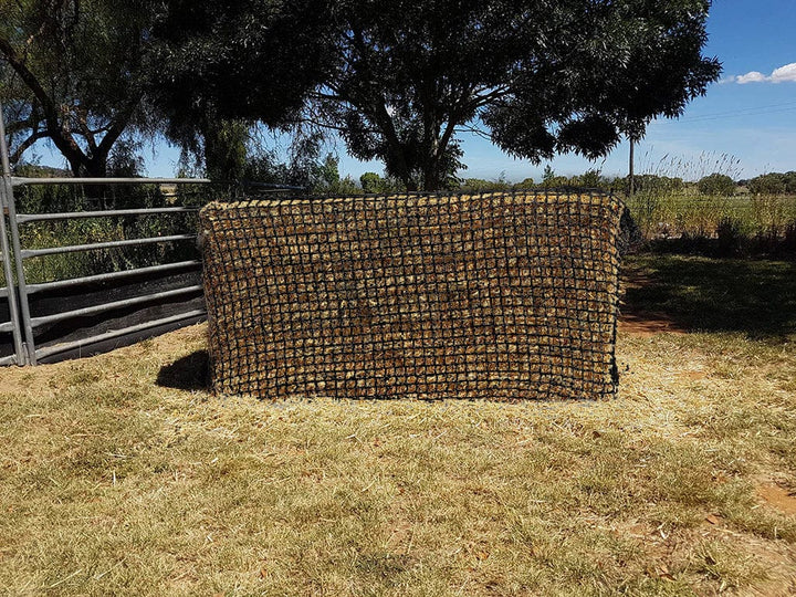 Aussie Grazers Round Bale Nets Knotless 8x3x3 / 8x3x4 Giant Square Bale Horse Slow Feeding Hay Net