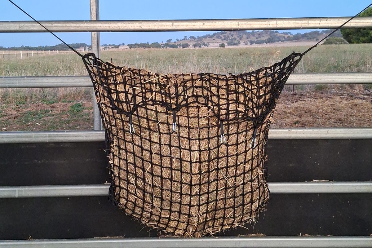 GutzBusta® Slow Feed Hay Nets Hay Nets Junior Hay-Stay Hanging Knotless Hay Net